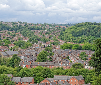 An aerial view of Stocksbridge, Sheffield, South Yorkshire