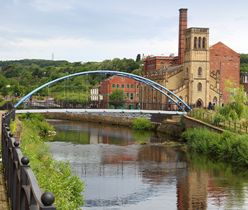 The River Don flowing through the heart of Sheffield